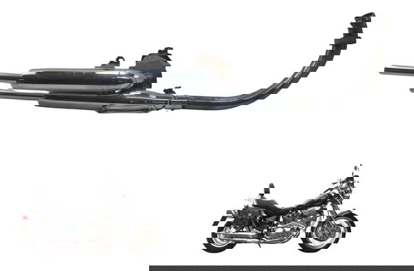 Escapamento Completo C/ Avaria Yamaha Xv Virago 750 94-98