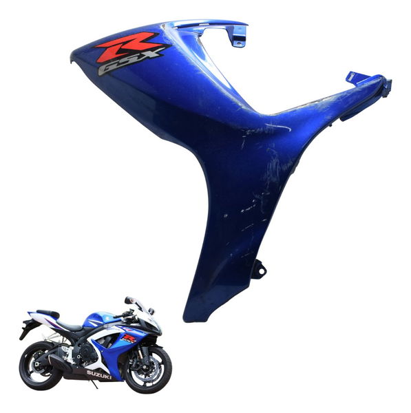 Carenagem Lateral Esq C/det Suzuki Gsx-r Srad 750 07-09 Orig Azul