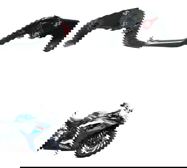 Par Manete Esportivo Suzuki Gsx-r Srad 750 07-09 Preto