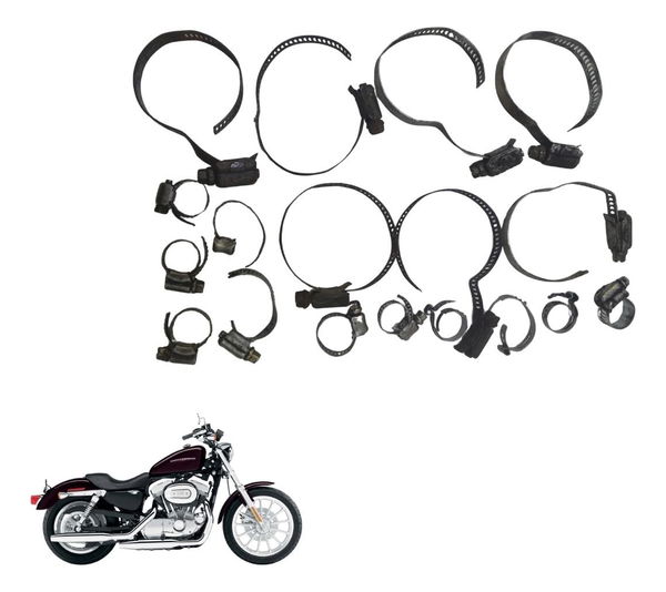 Kit Abraçadeiras Diversas Harley Xl 883 Sportster 04-06 Orig