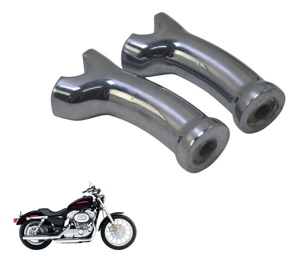 Par Riser Guidão Harley Xl 883 Sportster 04-06 Original Prateado