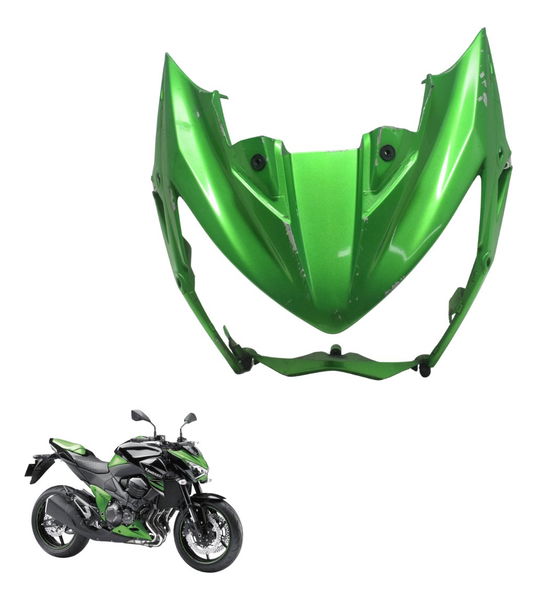 Carenagem Frontal Farol C/ Avaria Kawasaki Z 800 13-17 Orig Verde