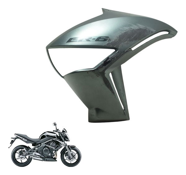 Carenagem Lateral Esquerda C/avaria Kawasaki Er 6n 10-12 Org Cinza-escuro