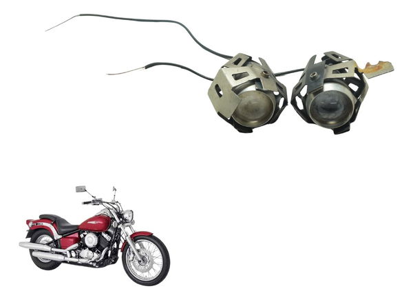 Farol Auxiliar Custom C/avaria Yamaha Drag Star Xvs 650 96-0 Ambos Lados