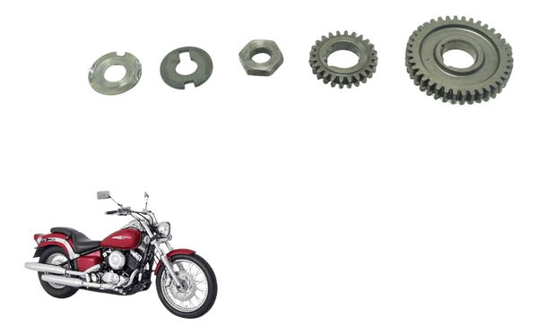 Jogo Engrenagem Motor Yamaha Drag Star Xvs 650 96-08 Origina