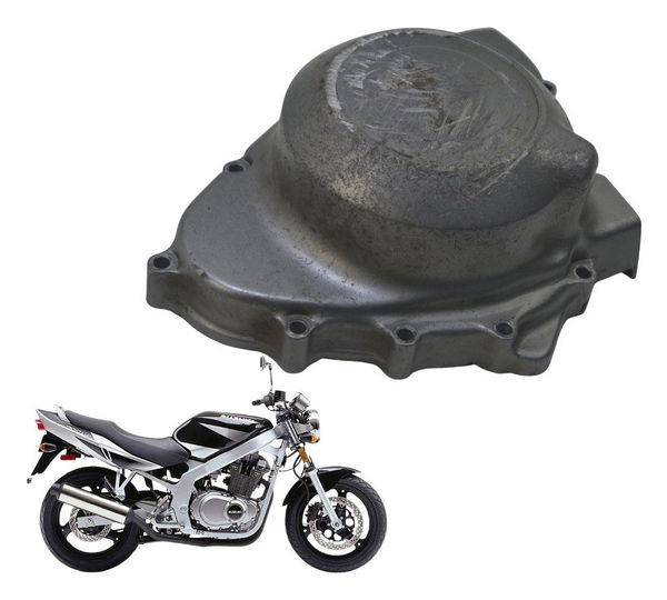 Tampa Estator Motor Esq C/detal Suzuki Gs 500 97-09 Original Cinza-escuro