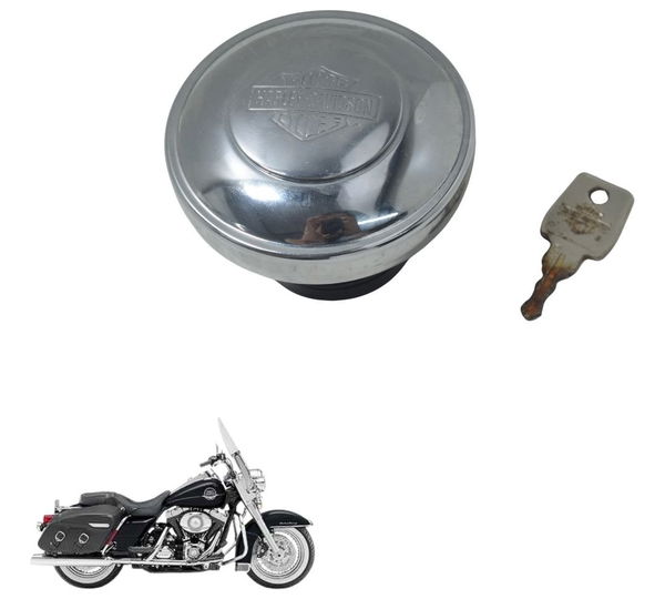 Tampa Tanque Com Chave Harley Touring Road King 08-11 Orig