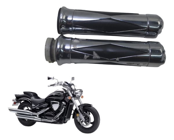 Par Manopla Paralela C/detalhes Suzuki Boulevard M 800 09-11 Prateado