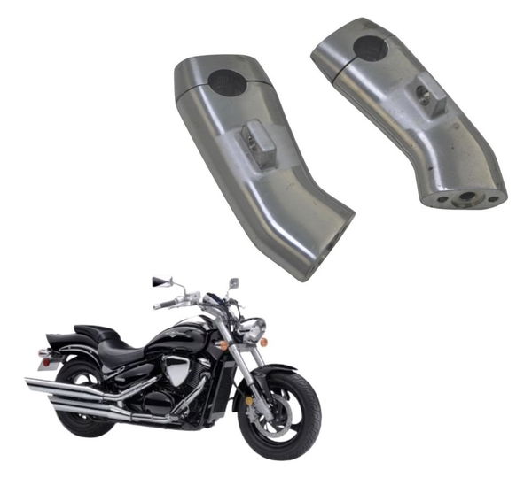 Par Riser Guidão Suzuki Boulevard M 800 09-11 Original Prateado