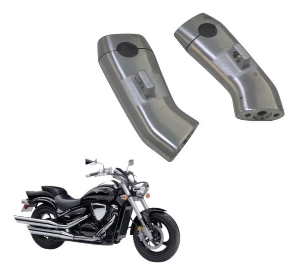 Par Riser Guidão Suzuki Boulevard M 800 09-11 Original Prateado