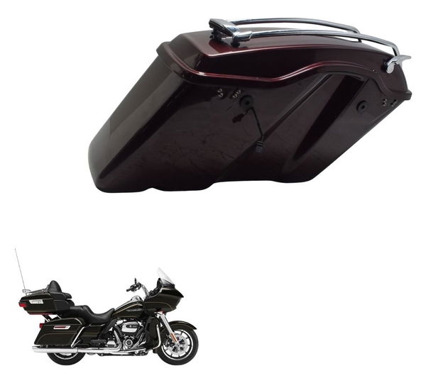 Alforge Esquerdo C/ Detalhes Harley Road Glide Touring 17-20 Preto