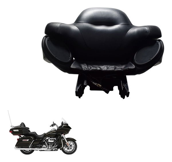 Baú Tour Pack C/ Detalhes Harley Road Glide Touring 17-20 Preto
