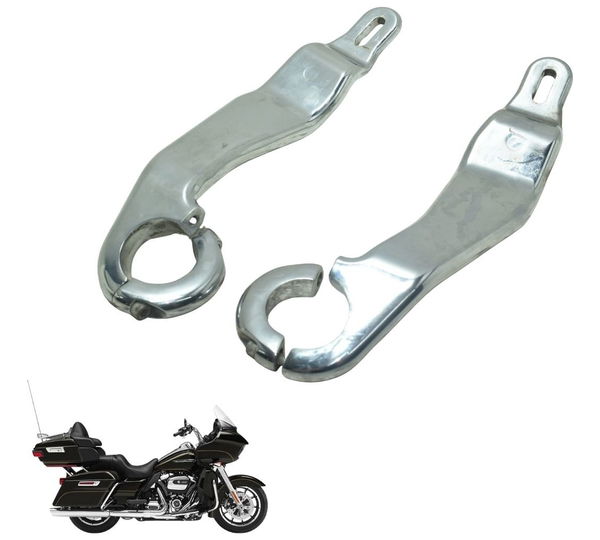 Par Suporte Carenagem Harley Road Glide Touring 17-20 Prateado