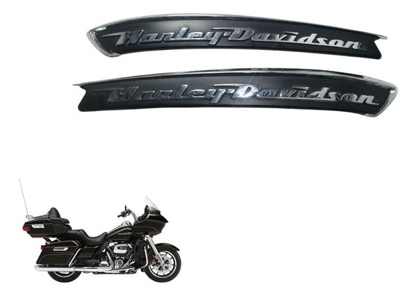 Par Emblema Tanque Harley Road Glide Touring 17-20 Orig Preto