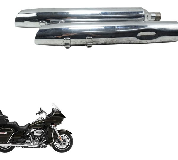 Par Ponteira Escape C/ Detal Harley Road Glide Touring 17-20