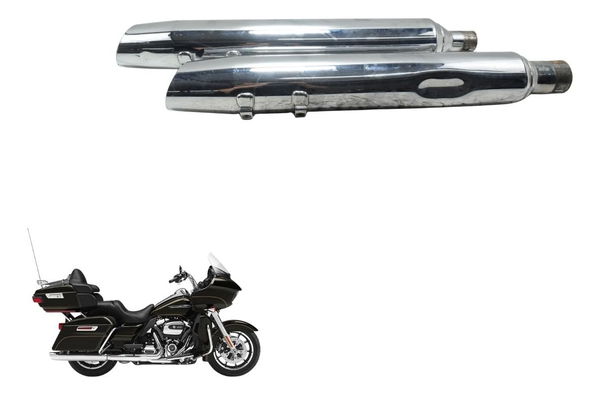 Par Ponteira Escape C/ Detal Harley Road Glide Touring 17-20