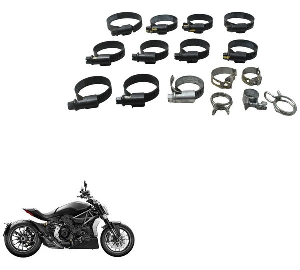 Kit Abraçadeiras Diversas Ducati X Diavel S 16-22 Original