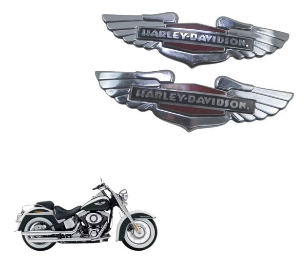 Par Emblema Tanque Harley Softail Deluxe 11-15 Original