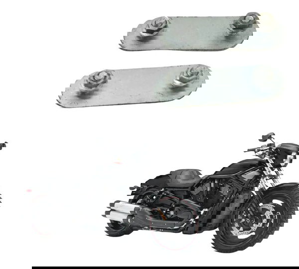 Par Suporte Fixação Paralama Tras Harley Night Rod 07-11 Org Prateado