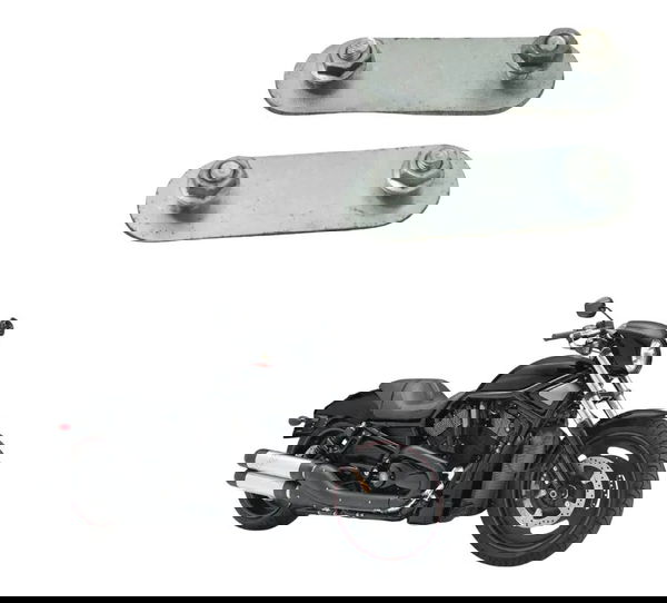 Par Suporte Fixação Paralama Tras Harley Night Rod 07-11 Org Prateado