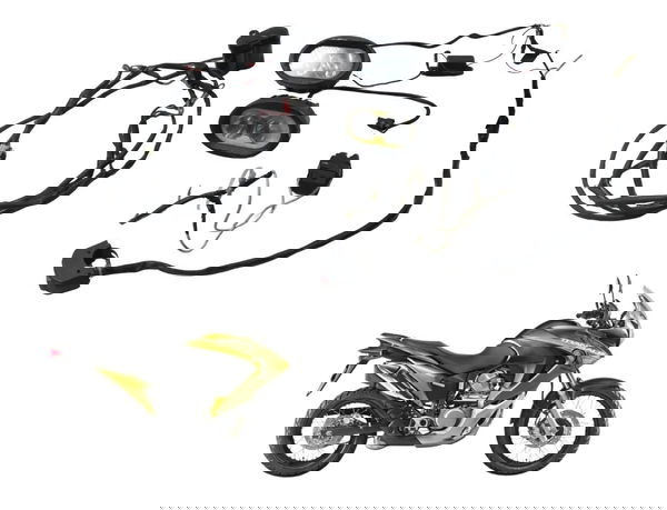 Kit Farol Auxiliar Paralelo Honda Xl 700v Transalp 11-14 Ambos Lados