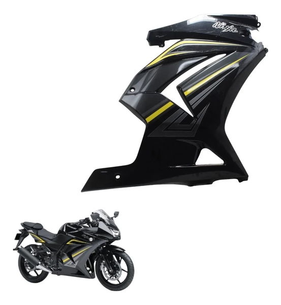 Carenagem Lateral Direita C/avaria Kawasaki Ninja 250r 09-12 Preto