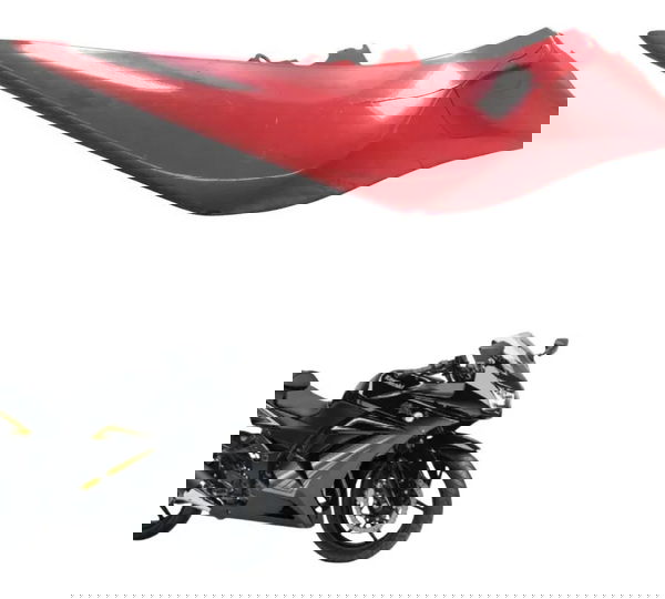 Carenagem Rabeta Esq C/avaria Kawasaki Ninja 250r 09-12 Orig Vermelho
