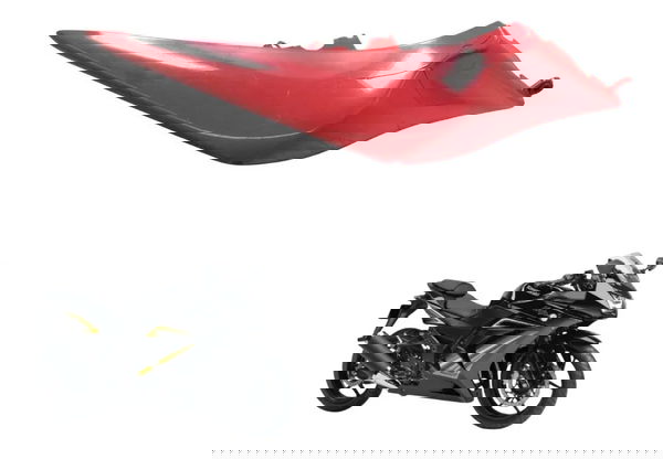 Carenagem Rabeta Esq C/avaria Kawasaki Ninja 250r 09-12 Orig Vermelho