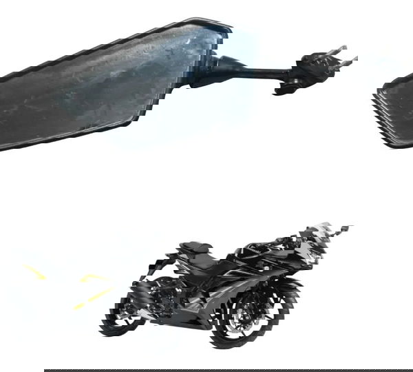 Espelho Retrovisor Esq C/ Detalhes Kawasaki Ninja 250r 09-12