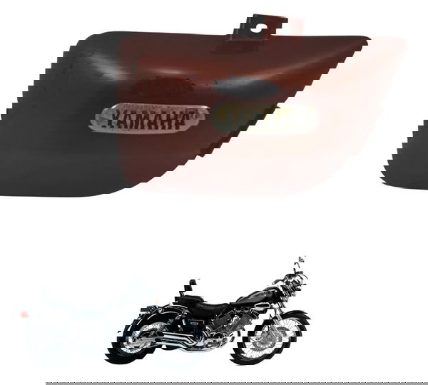 Carenagem Lateral Esq C/avaria Yamaha Virago Xv 535 94-02 Or Vermelho