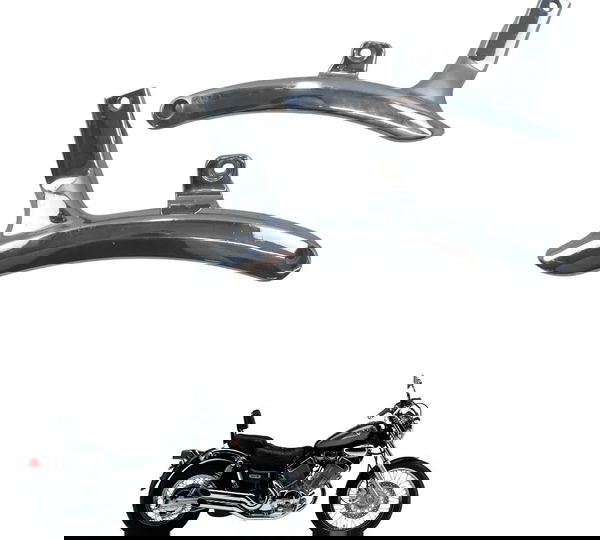 Par Suporte Sissy Bar C/ Avaria Yamaha Virago Xv 535 94-02 Prateado