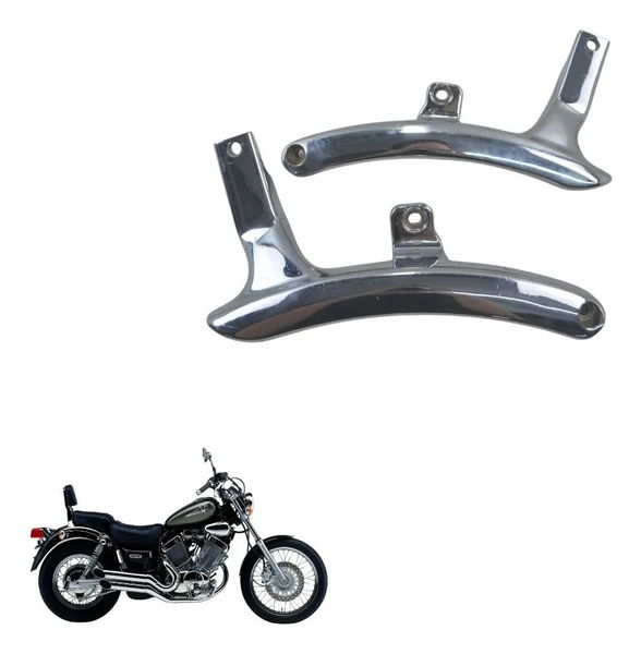 Par Suporte Sissy Bar C/ Avaria Yamaha Virago Xv 535 94-02 Prateado