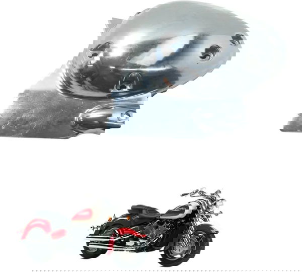 Tampa Motor Esquerda Yamaha Xvz 1300 Royal Star 96-01 Origin Prateado