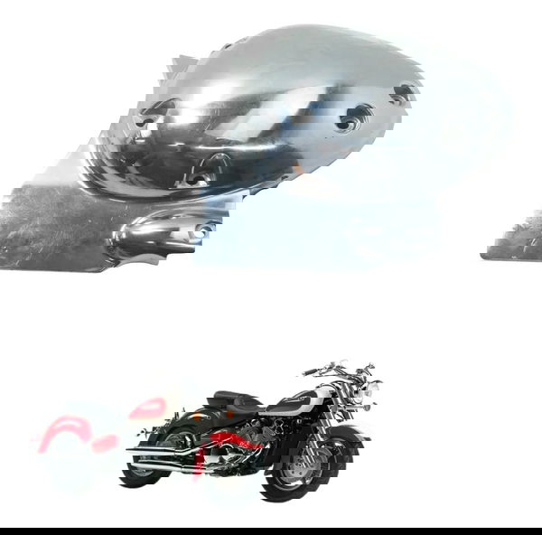 Tampa Motor Esquerda Yamaha Xvz 1300 Royal Star 96-01 Origin Prateado