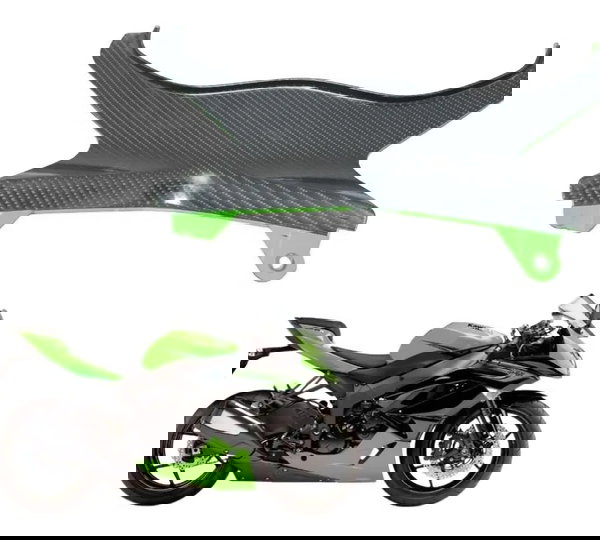 Carenagem Entre Bancos C/ Avaria Kawasaki Zx6r 08-12 Origina Preto