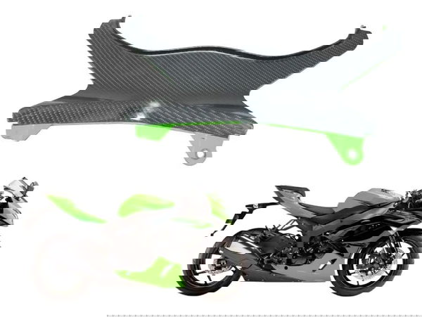 Carenagem Entre Bancos C/ Avaria Kawasaki Zx6r 08-12 Origina Preto