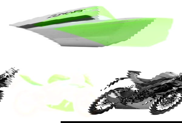 Carenagem Rabeta Direita C/ Avaria Kawasaki Zx6r 08-12 Origi Verde