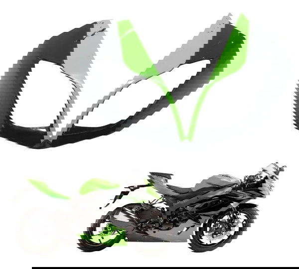 Carenagem Frontal Farol C/ Avaria Kawasaki Zx6r 08-12 Origin Preto