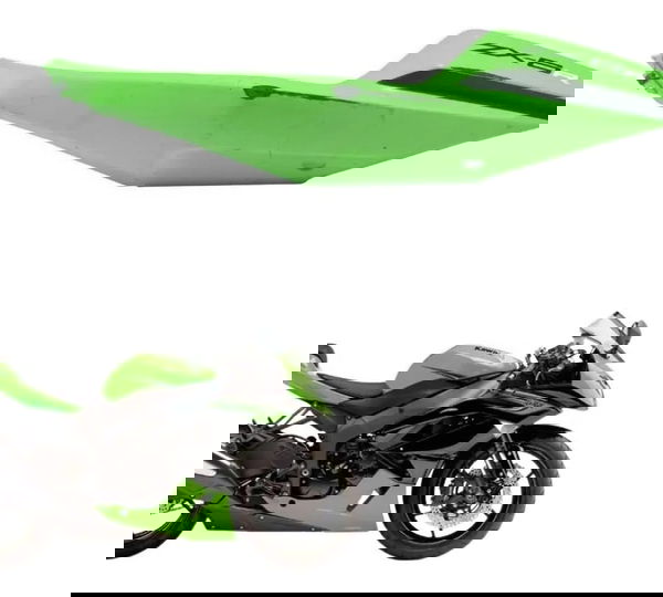 Carenagem Rabeta Esquerda C/ Avaria Kawasaki Zx6r 08-12 Orig Verde