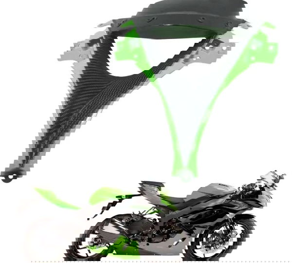 Carenagem Frontal C/ Detalhe Kawasaki Zx6r 08-12 Original Preto