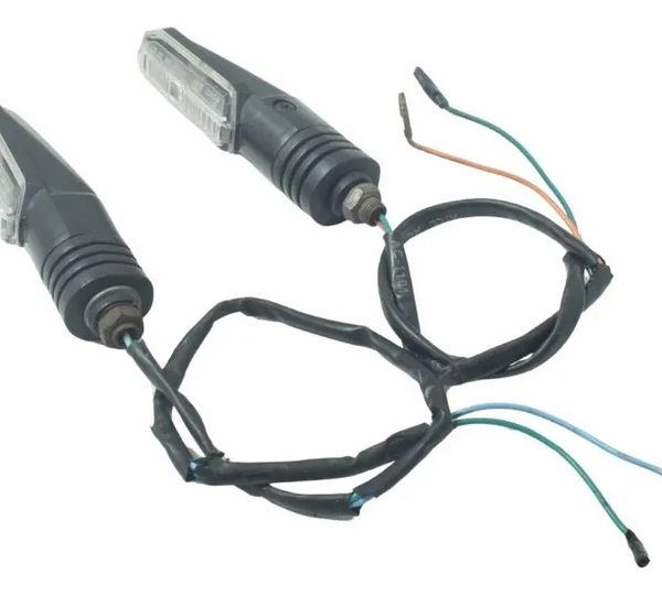 Par Pisca Traseiro Paralelo C/ Avaria Kawasaki Zx6r 08-12 Direito Cinza