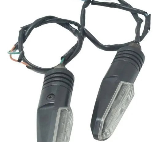 Par Pisca Traseiro Paralelo C/ Avaria Kawasaki Zx6r 08-12 Direito Cinza