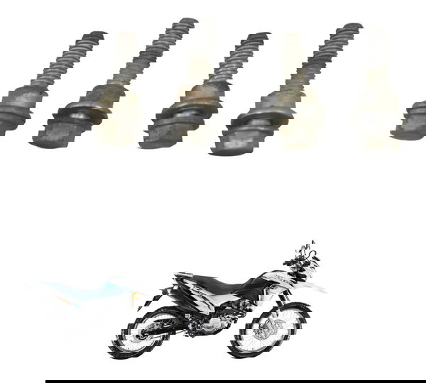 Jogo Parafuso Alça Tras Honda Nxr 160 Bros 15-23 Original Cinza