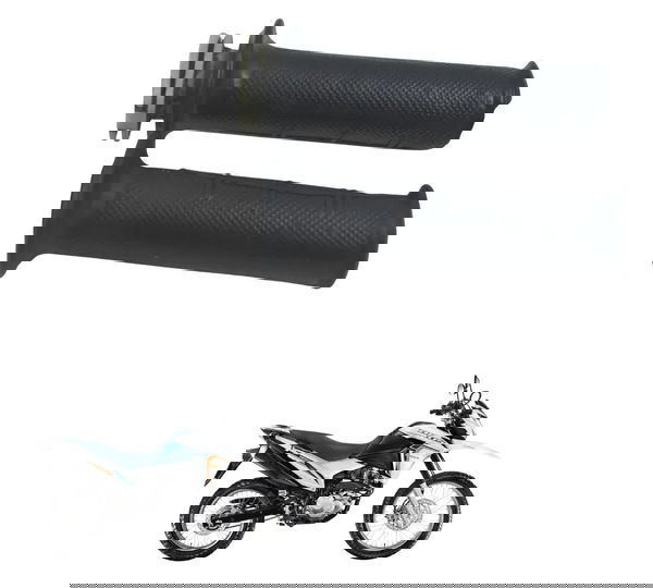 Par Manopla C/ Avaria Honda Nxr 160 Bros 15-23 Preto