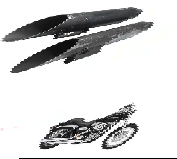 Par Ponteira Escape Esportiva C/ Deta Harley Dyna 08-11 Orig