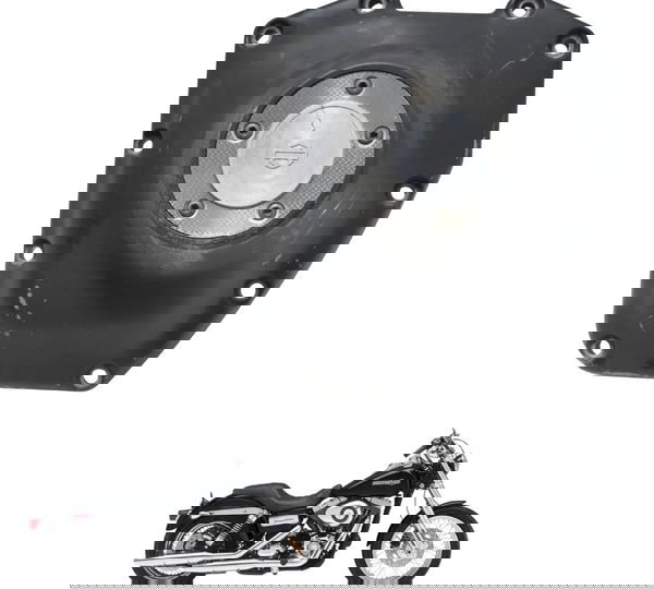 Tampa Motor Direita C/detalhes Harley Dyna 08-11 Original Preto