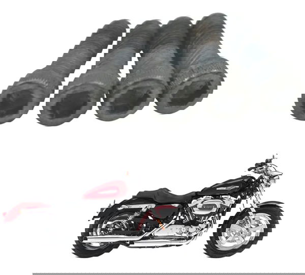 Jogo Parafuso Riser Guidão Harley Xl 1200 Cb 14-16 Original Cinza