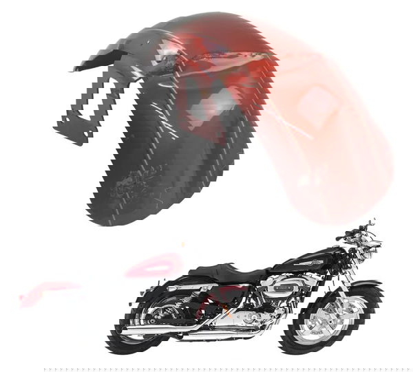 Paralama Dianteiro C/avaria Harley Xl 1200 Cb 14-16 Original Vermelho