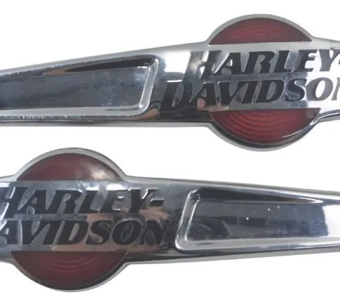 Par Emblema Tanque Harley Xl 1200 Cb 14-16 Original Prateado
