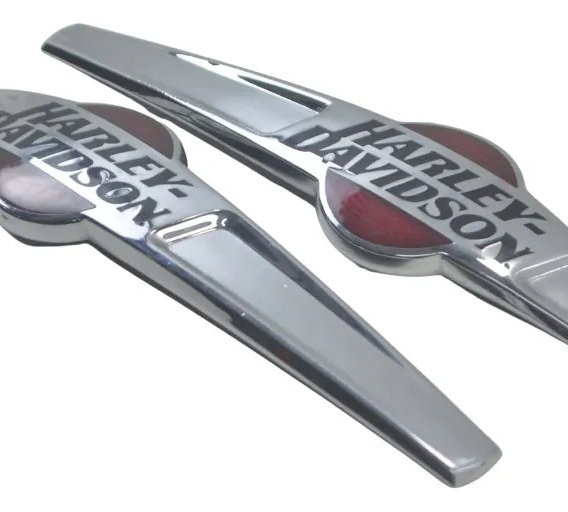 Par Emblema Tanque Harley Xl 1200 Cb 14-16 Original Prateado
